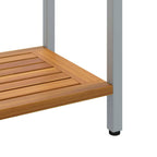 Tisch für Outdoor mit Regal Natürlich und Grau 80 x 35 x 75 cm
