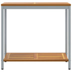 Tisch für Outdoor mit Regal Natürlich und Grau 80 x 35 x 75 cm