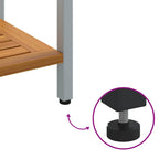 Tisch für Outdoor mit Regal Natürlich und Grau 80 x 35 x 75 cm
