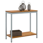 Tisch für Outdoor mit Regal Natürlich und Grau 80 x 35 x 75 cm