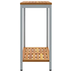Tisch für Outdoor mit Regal Natürlich und Grau 80 x 35 x 75 cm