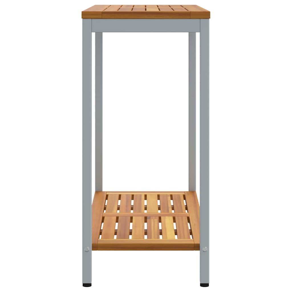 Tisch für Outdoor mit Regal Natürlich und Grau 80 x 35 x 75 cm