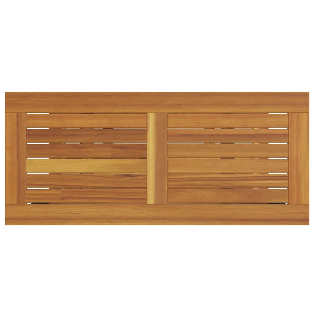 Tisch für Outdoor mit Regal Natürlich und Grau 80 x 35 x 75 cm