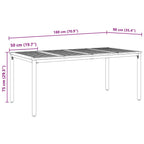 Tisch für Outdoor Natürlich und Grau 180 x 90 x 75 cm
