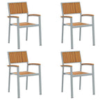 Stapelstuhl 4 pcs Braun 56 x 57 x 87 cm Massivholz Akazie
