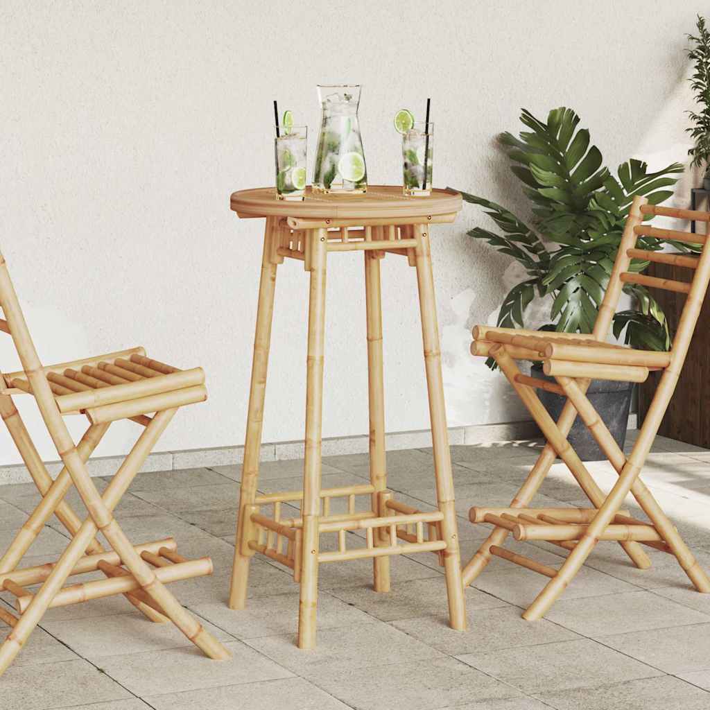 Garten-Bartisch Rund Ø55x100 cm Bambus