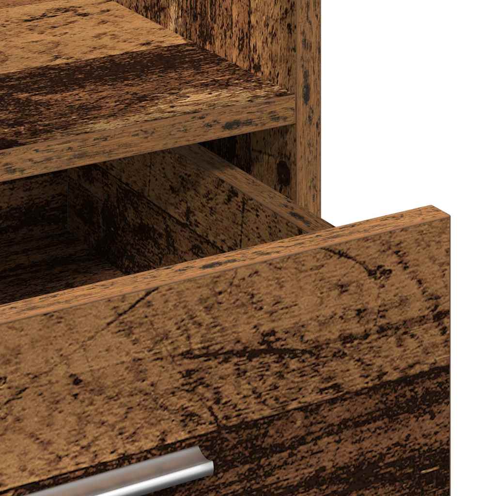 Podium mit Schubladen Altholz 55 x 55 x 107 cm Holzwerkstoff