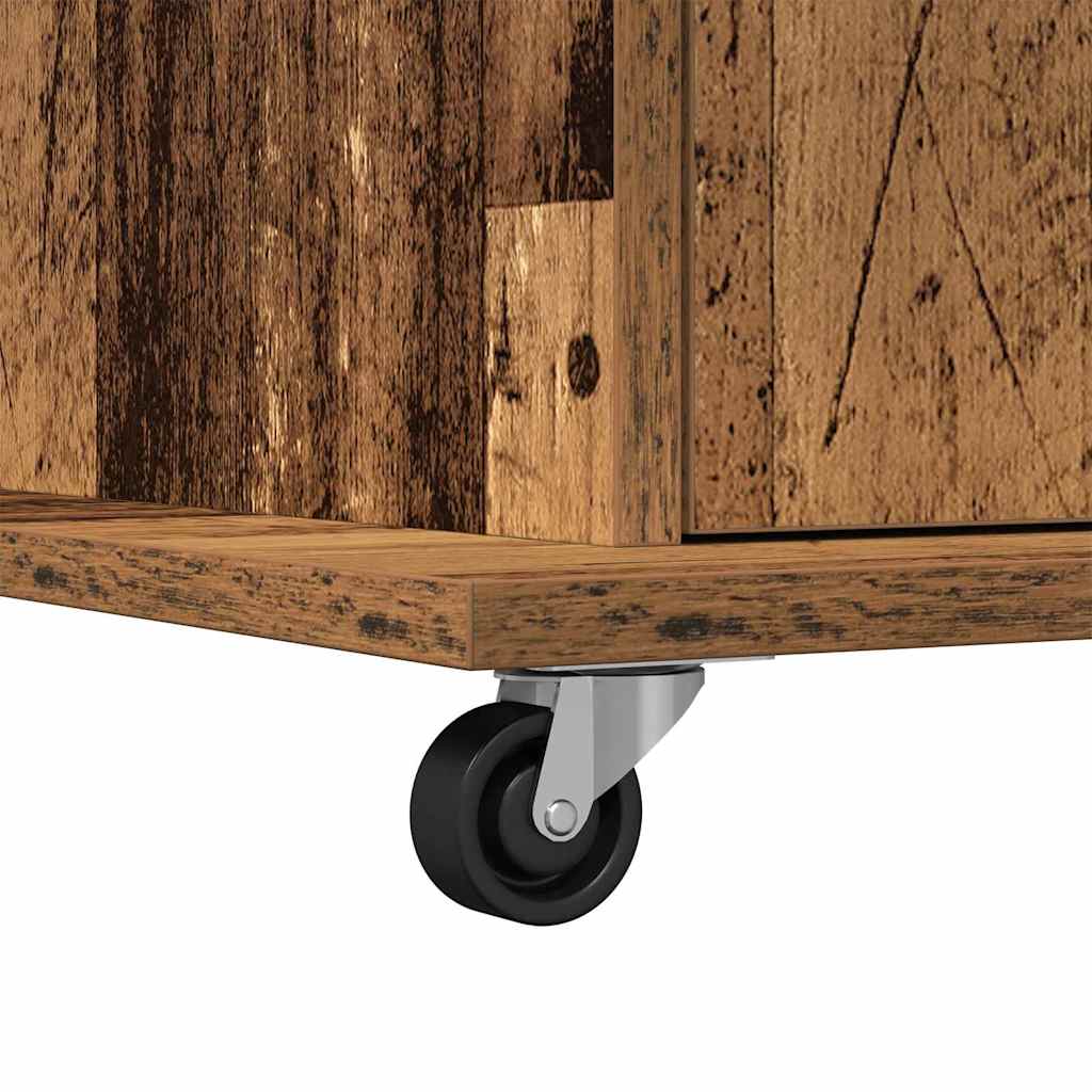 Podium mit Schubladen Altholz 55 x 55 x 107 cm Holzwerkstoff