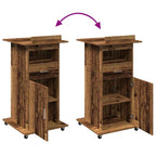 Podium mit Schubladen Altholz 55 x 55 x 107 cm Holzwerkstoff