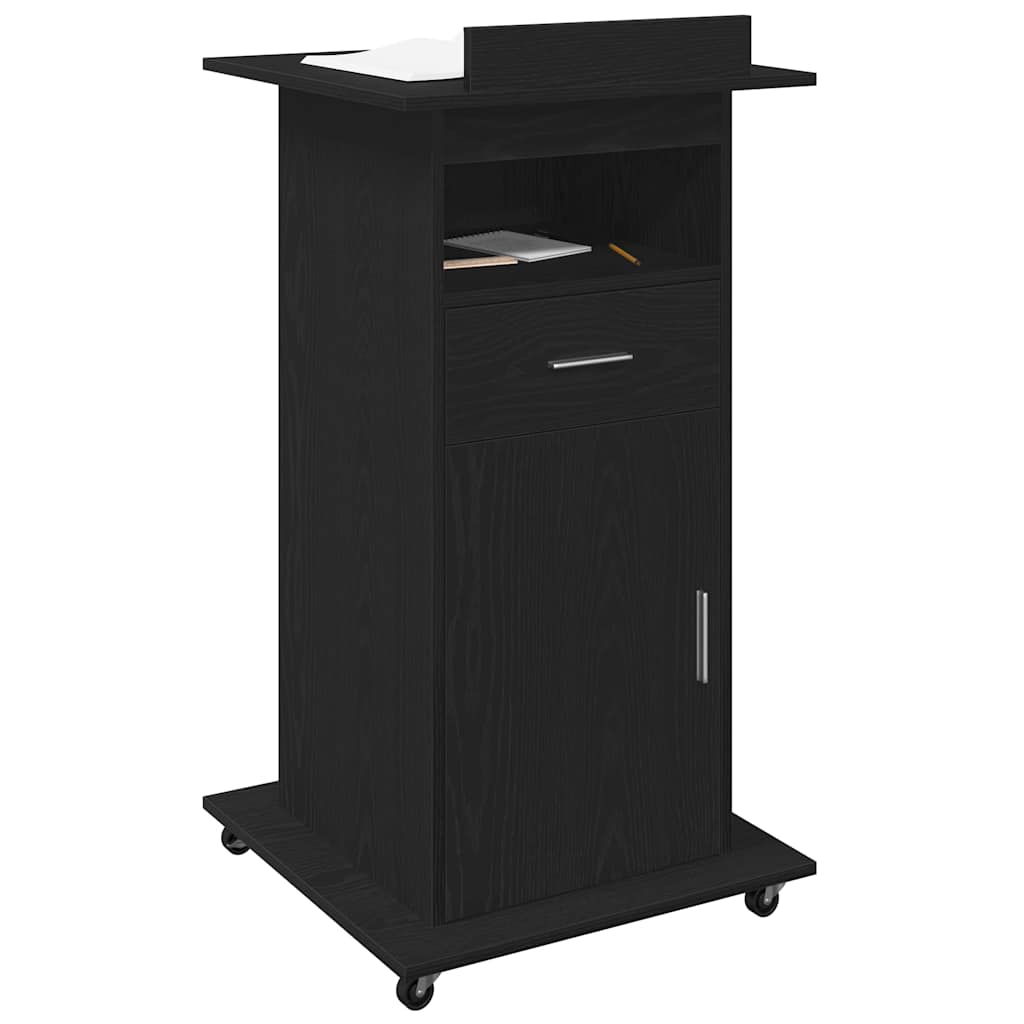 Podium Schwarz Eichen-Optik 55 x 55 x 107 cm Holzwerkstoff