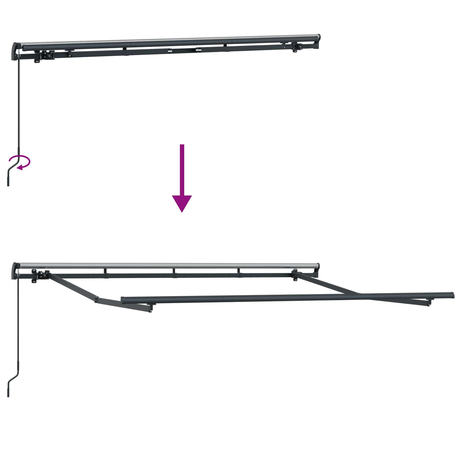 Einziehbare Markise Blau 250 x 200 cm Stoff