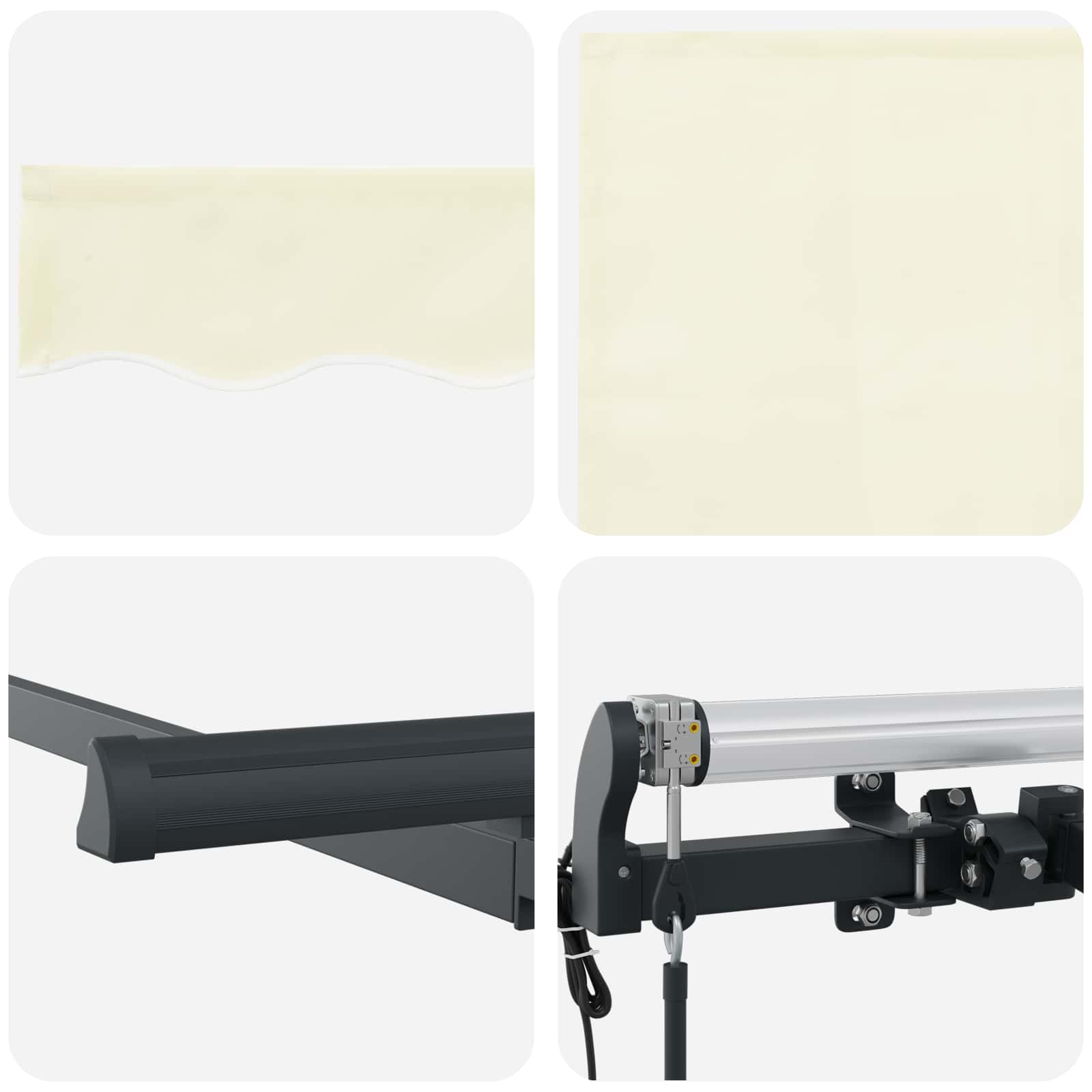 Einziehbare Markise Creme 250 x 200 cm Stoff