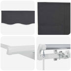 Einziehbare Markise Anthrazit 250 x 200 cm Stoff