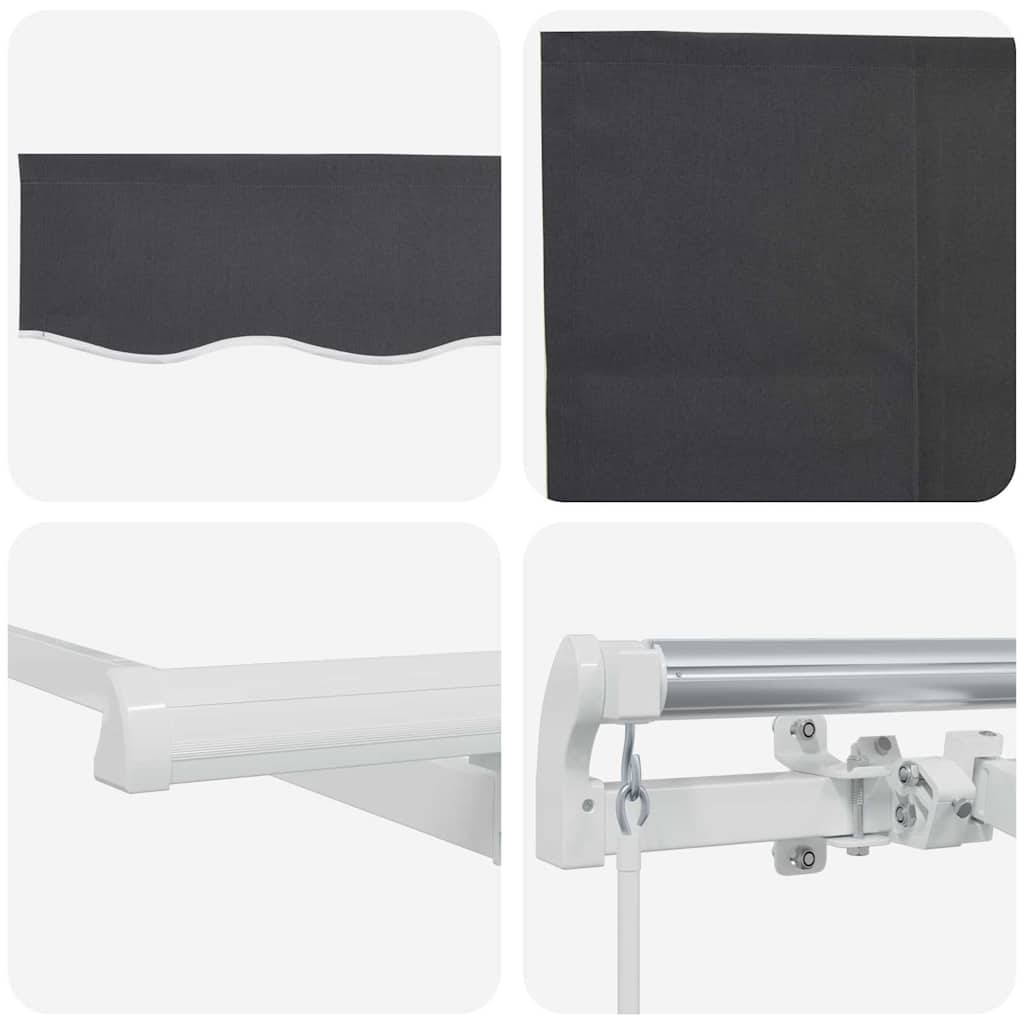 Einziehbare Markise Anthrazit 250 x 200 cm Stoff