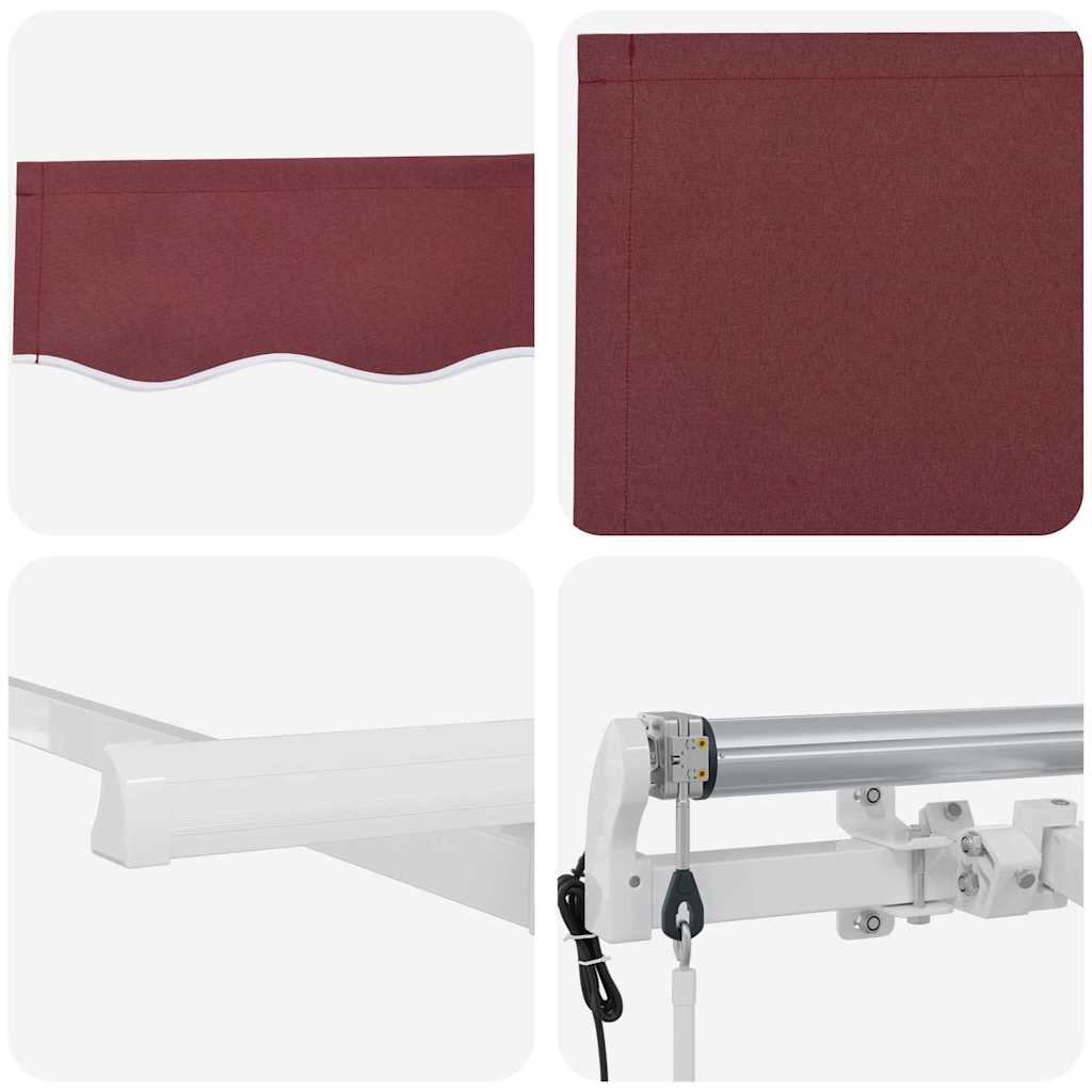 Einziehbare Markise Bordeauxrot 250 x 200 cm Stoff