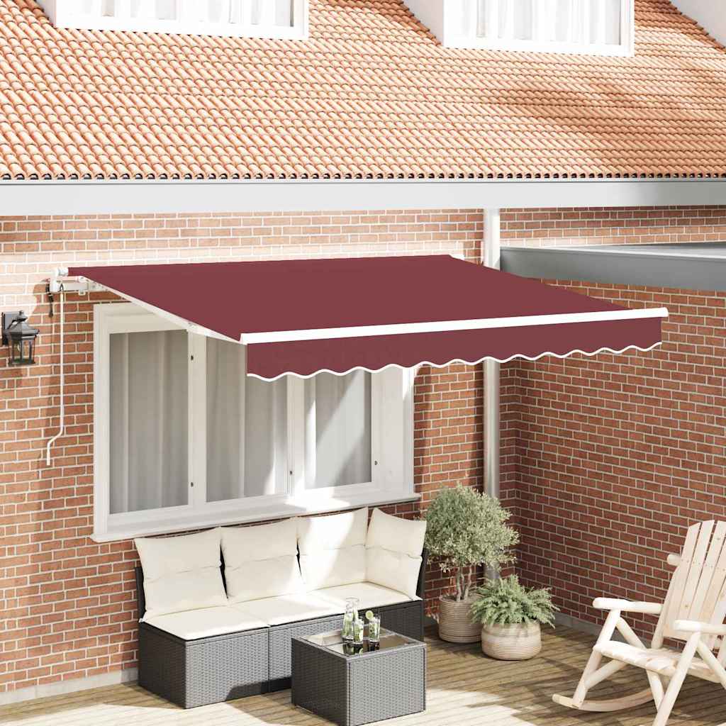 Einziehbare Markise Bordeauxrot 250 x 200 cm Stoff
