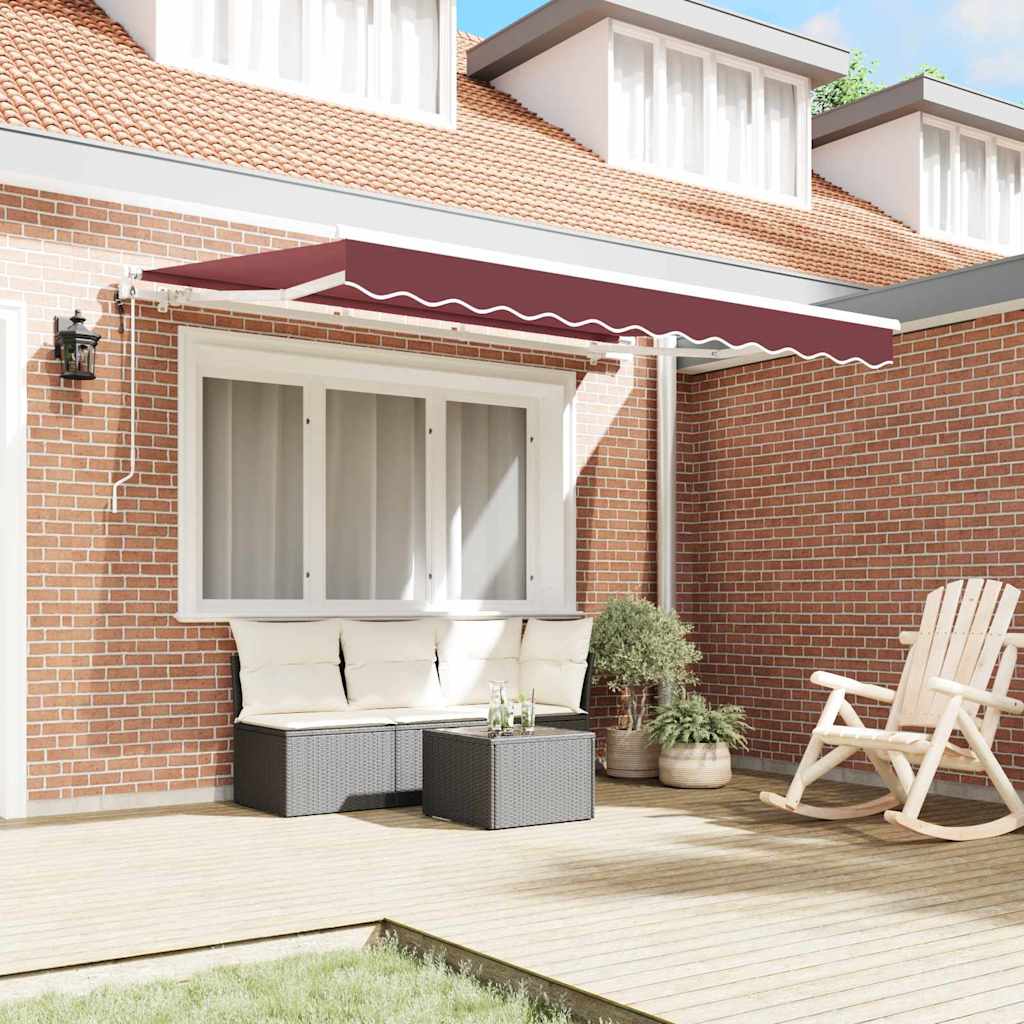 Einziehbare Markise Bordeauxrot 250 x 200 cm Stoff
