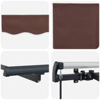 Einziehbare Markise Braun 250 x 200 cm Stoff