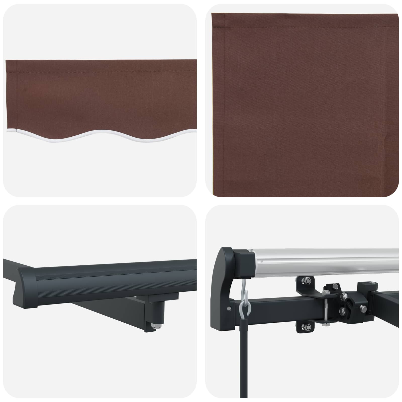 Einziehbare Markise Braun 250 x 200 cm Stoff