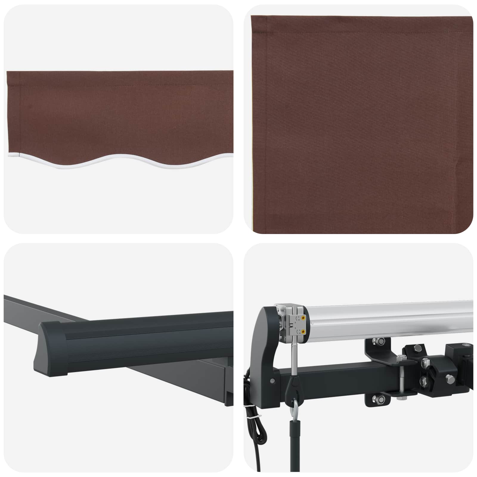Einziehbare Markise Braun 250 x 200 cm Stoff