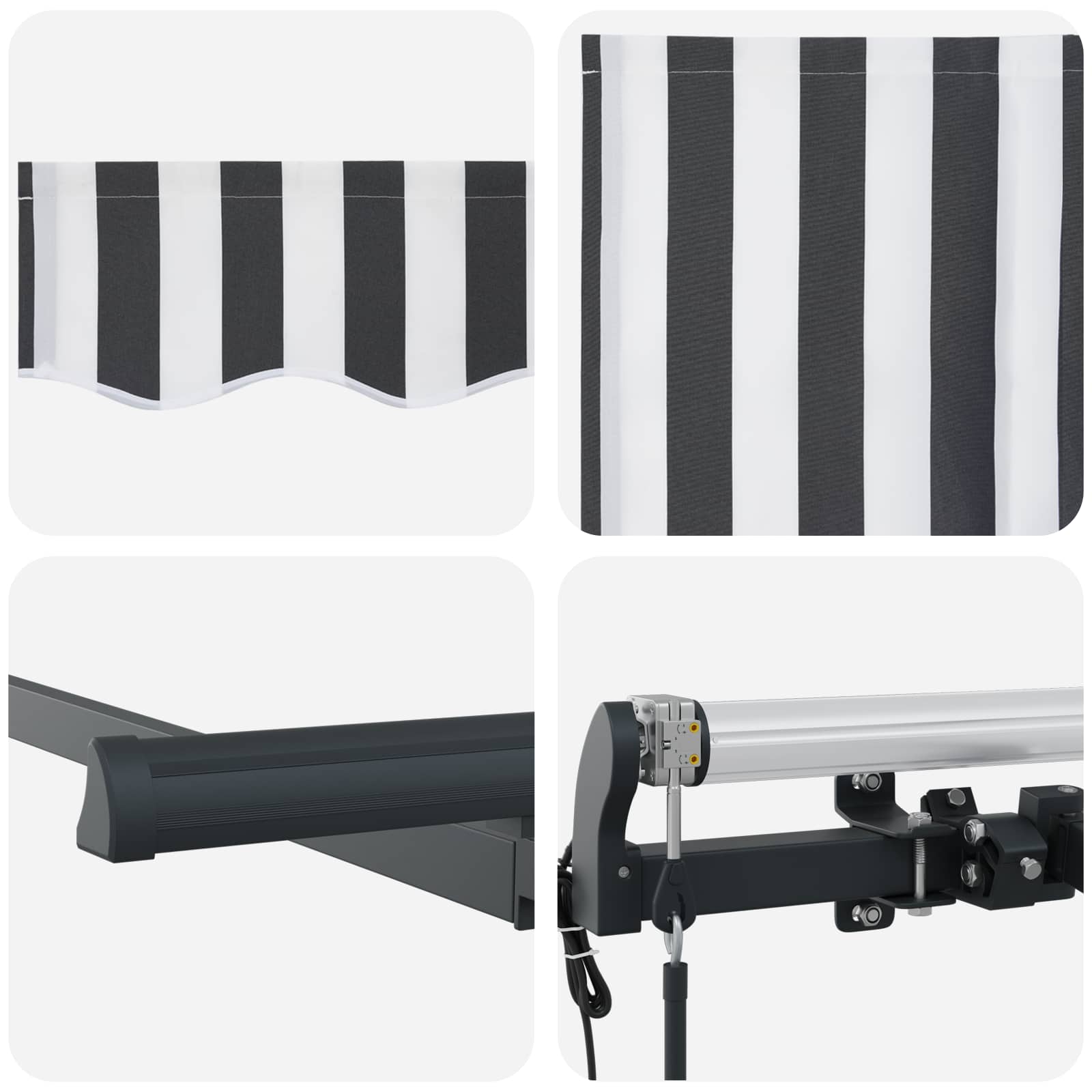 Einziehbare Markise Anthrazit 250 x 200 cm Stoff
