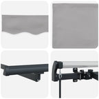 Einziehbare Markise Hellgrau 250 x 200 cm Stoff