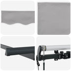 Einziehbare Markise Hellgrau 250 x 200 cm Stoff