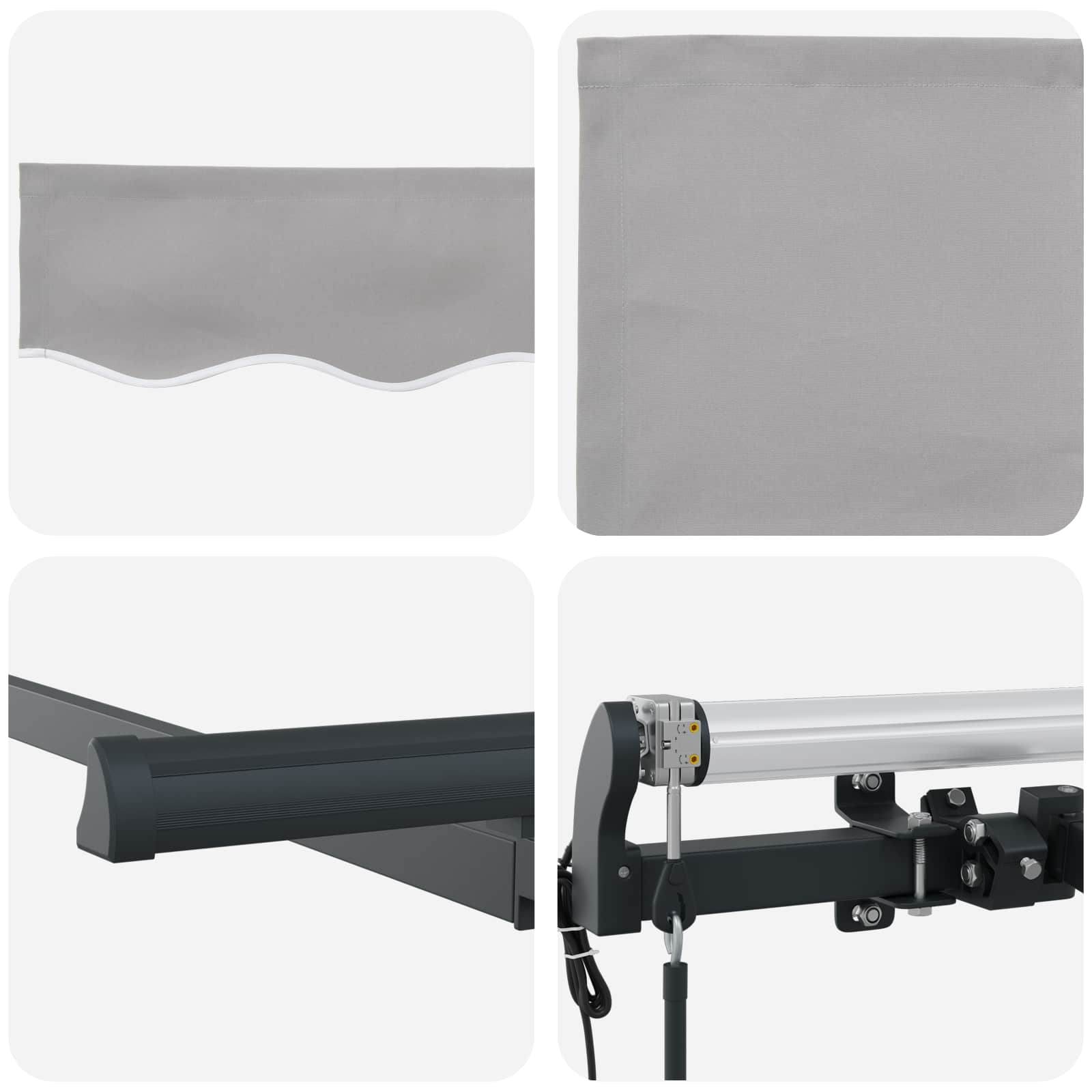 Einziehbare Markise Hellgrau 250 x 200 cm Stoff