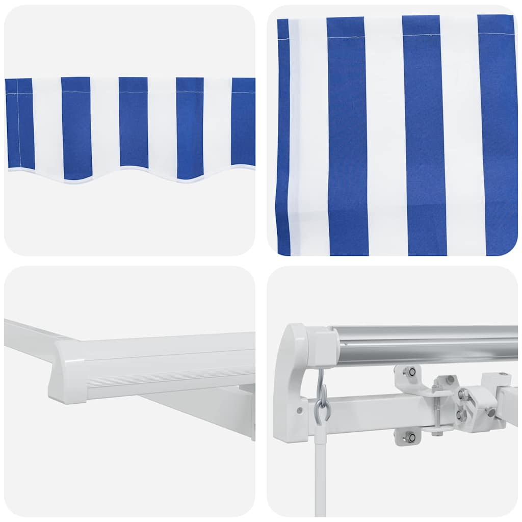 Einziehbare Markise Blau 350 x 200 cm Stoff