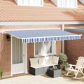 Einziehbare Markise Blau 350 x 200 cm Stoff