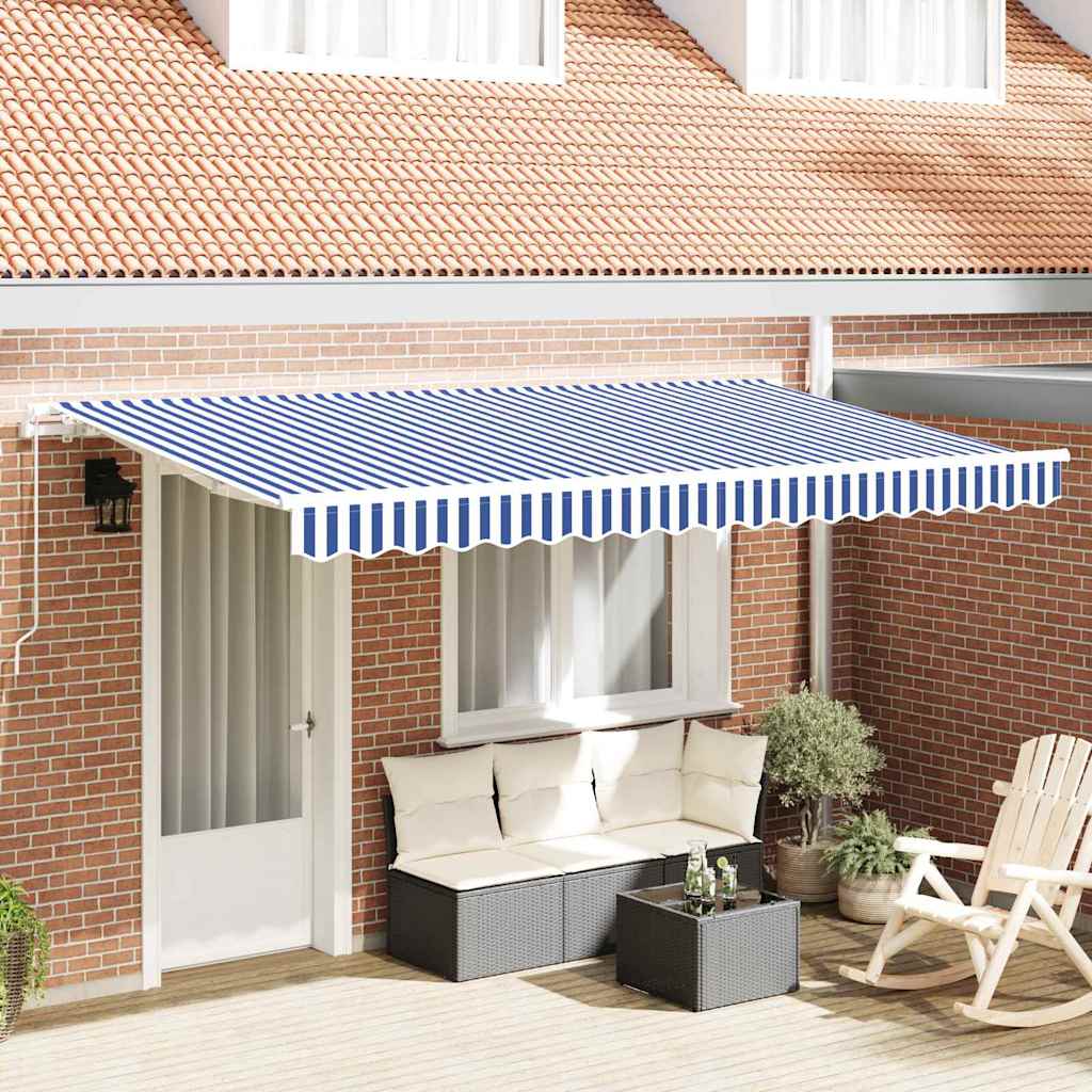 Einziehbare Markise Blau 350 x 200 cm Stoff