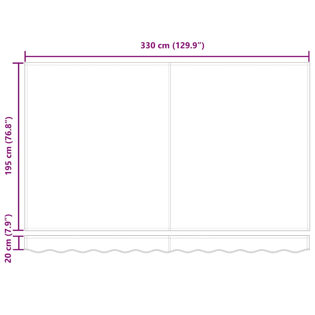 Einziehbare Markise Blau 350 x 200 cm Stoff