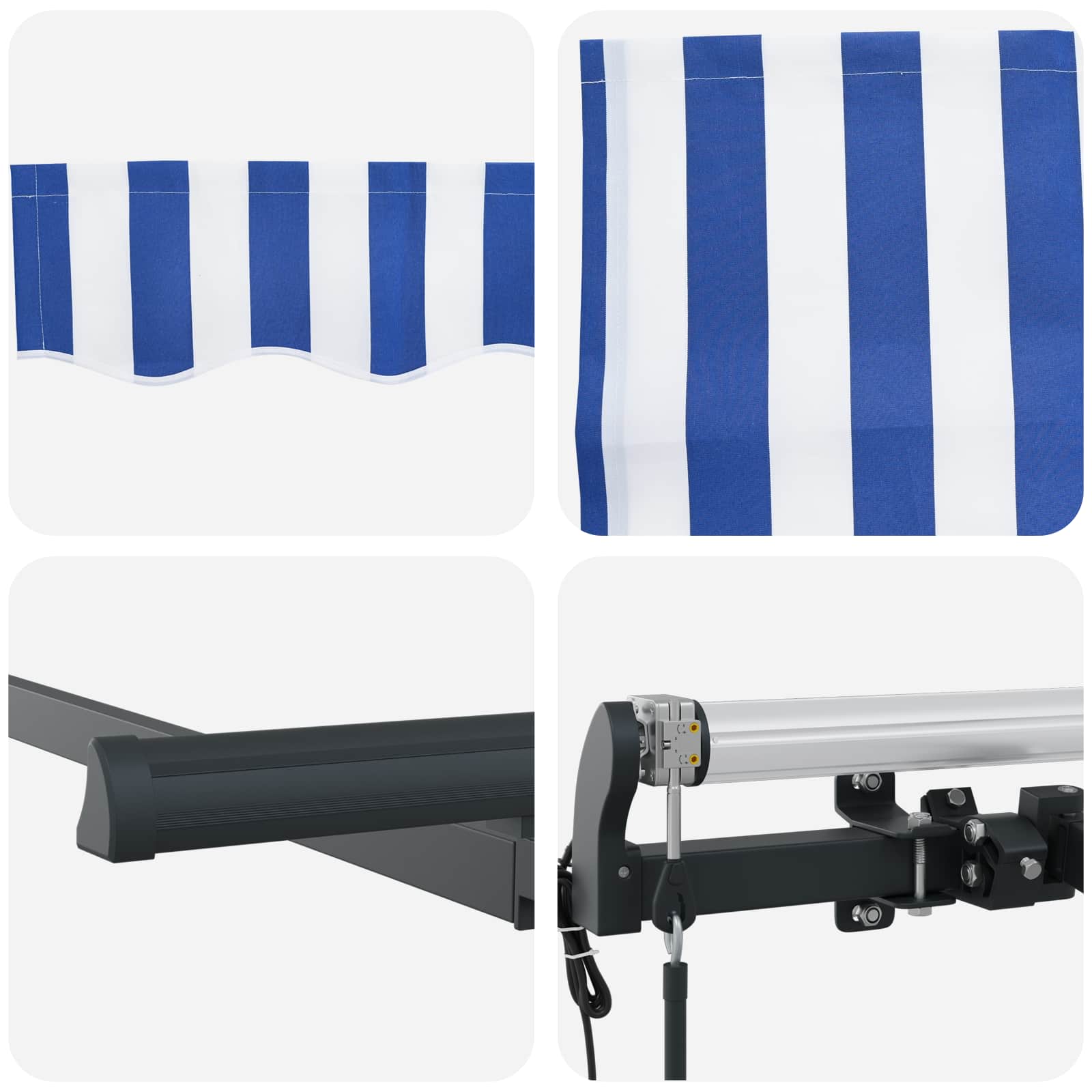 Einziehbare Markise Blau 350 x 200 cm Stoff
