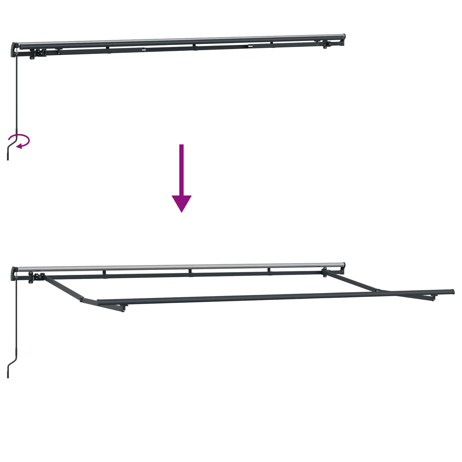 Einziehbare Markise Creme 350 x 200 cm Stoff