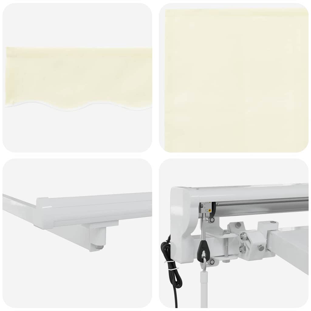 Einziehbare Markise Creme 350 x 200 cm Polyester und Aluminium