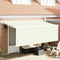 Einziehbare Markise Creme 350 x 200 cm Polyester und Aluminium