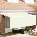 Einziehbare Markise Creme 350 x 200 cm Polyester und Aluminium