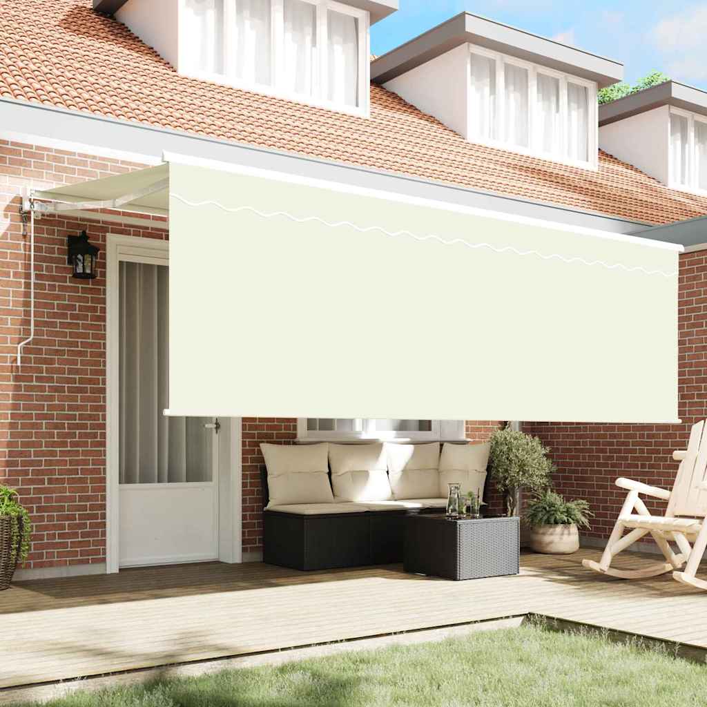 Einziehbare Markise Creme 350 x 200 cm Polyester und Aluminium