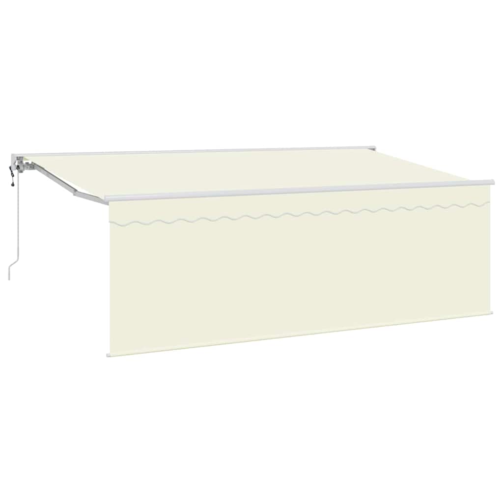 Einziehbare Markise Creme 350 x 200 cm Polyester und Aluminium