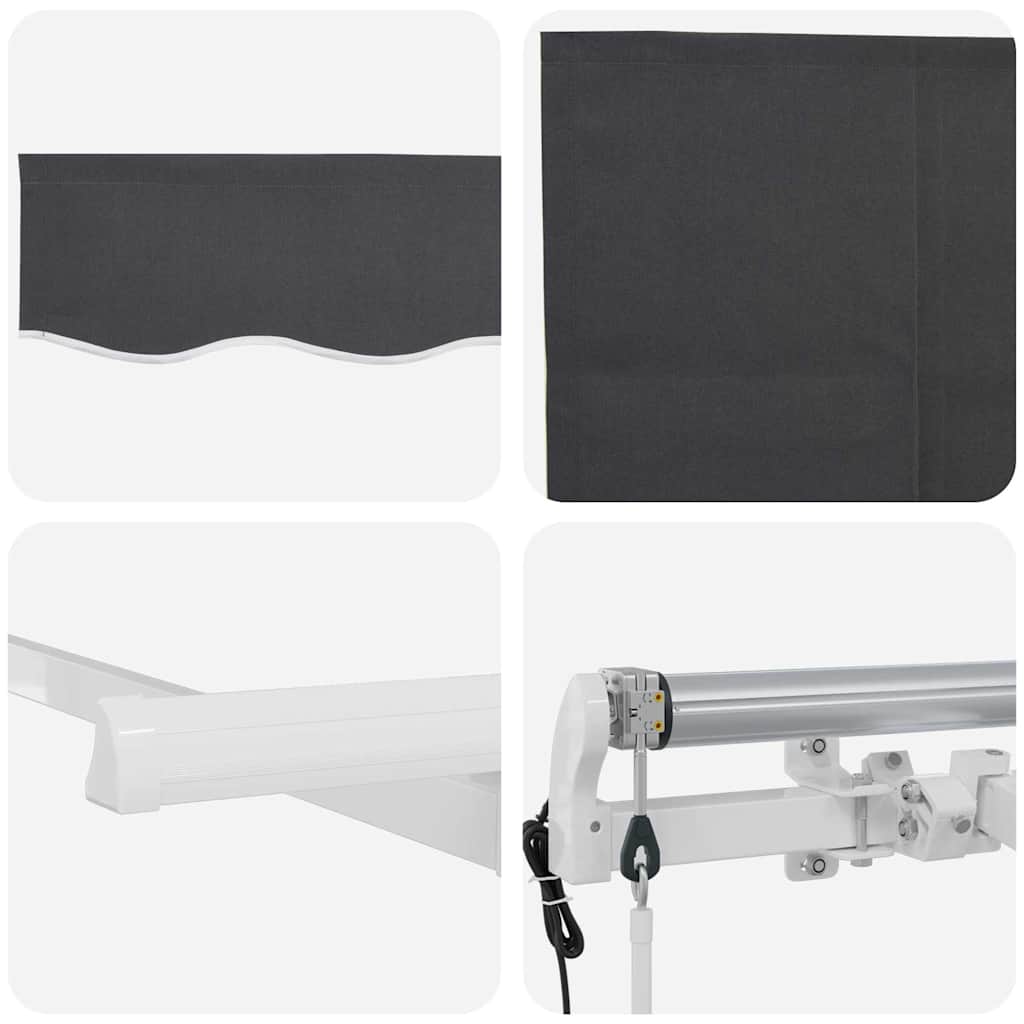 Einziehbare Markise Anthrazit 350 x 200 cm Stoff