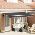 Einziehbare Markise Anthrazit 350 x 200 cm Stoff