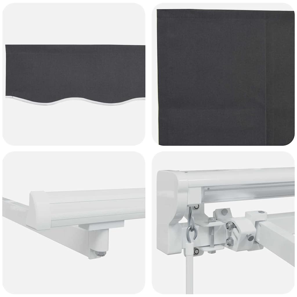 Einziehbare Markise Creme 350 x 200 cm Polyester und Aluminium