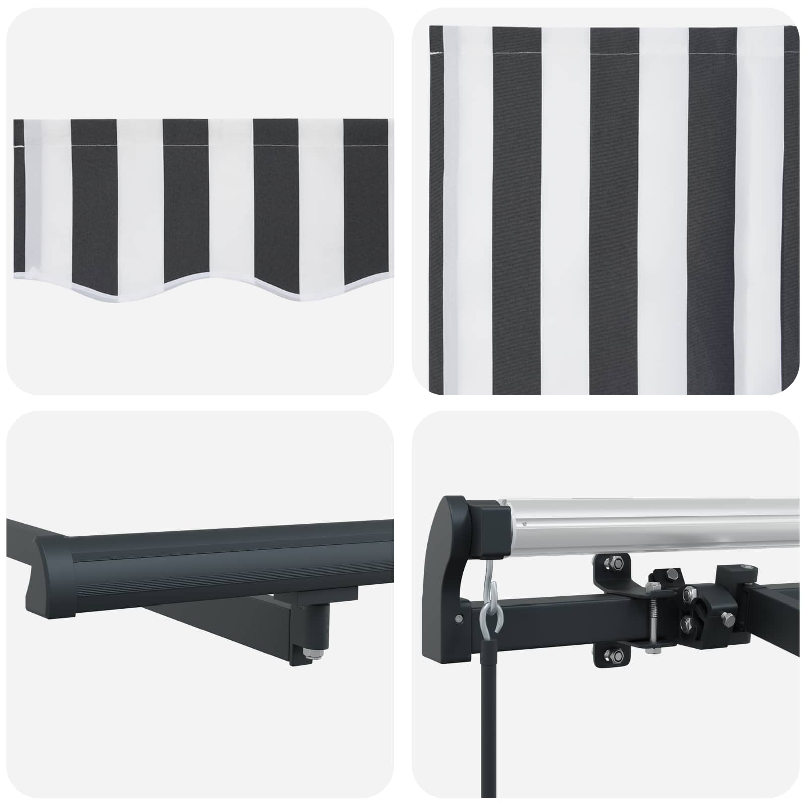 Einziehbare Markise Anthrazit 350 x 200 cm Stoff
