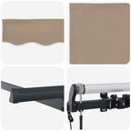 Einziehbare Markise Beige 350 x 200 cm Stoff