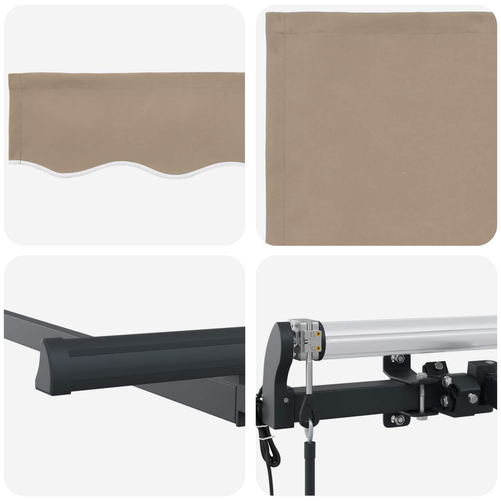 Einziehbare Markise Beige 350 x 200 cm Stoff