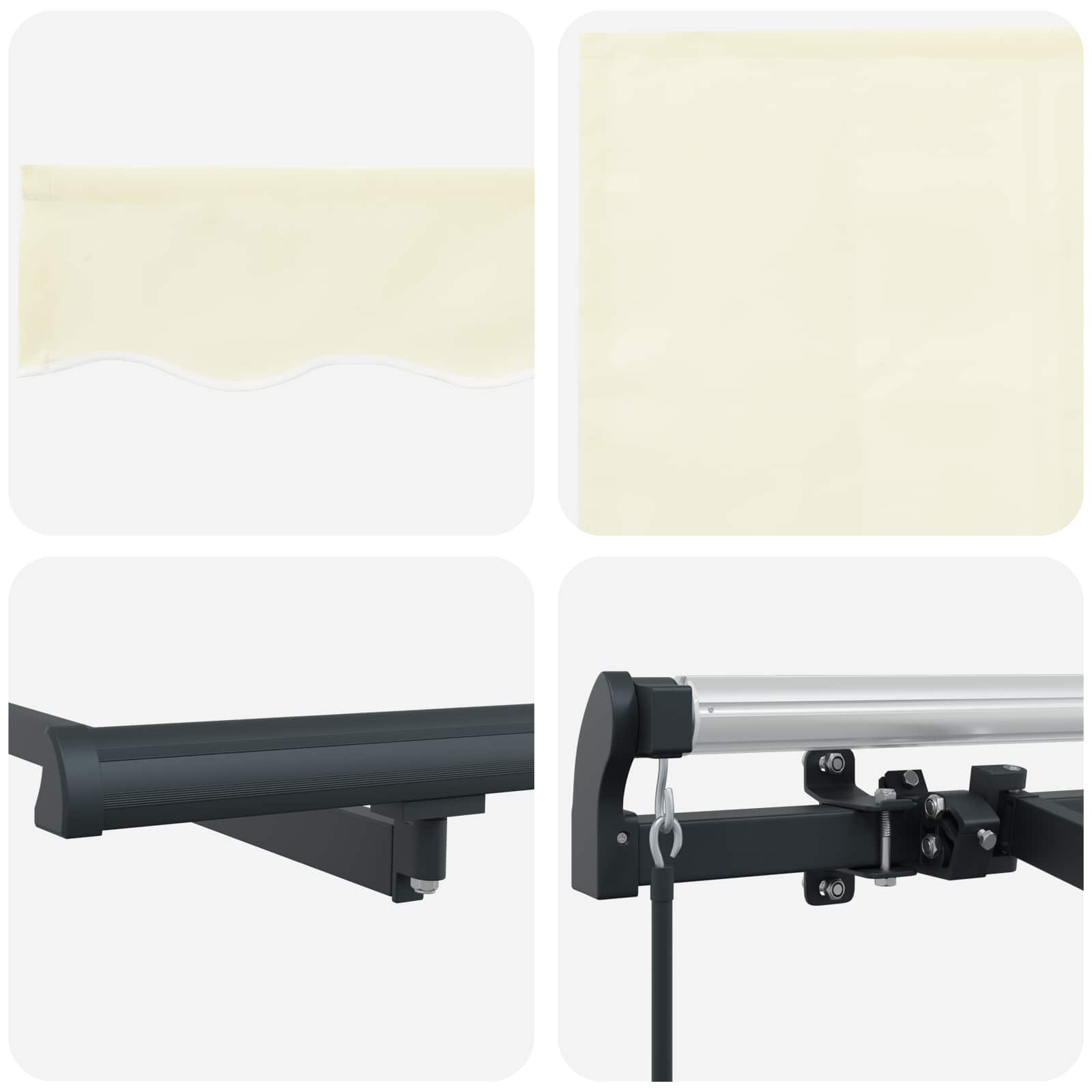 Einziehbare Markise Creme 400 x 200 cm Stoff