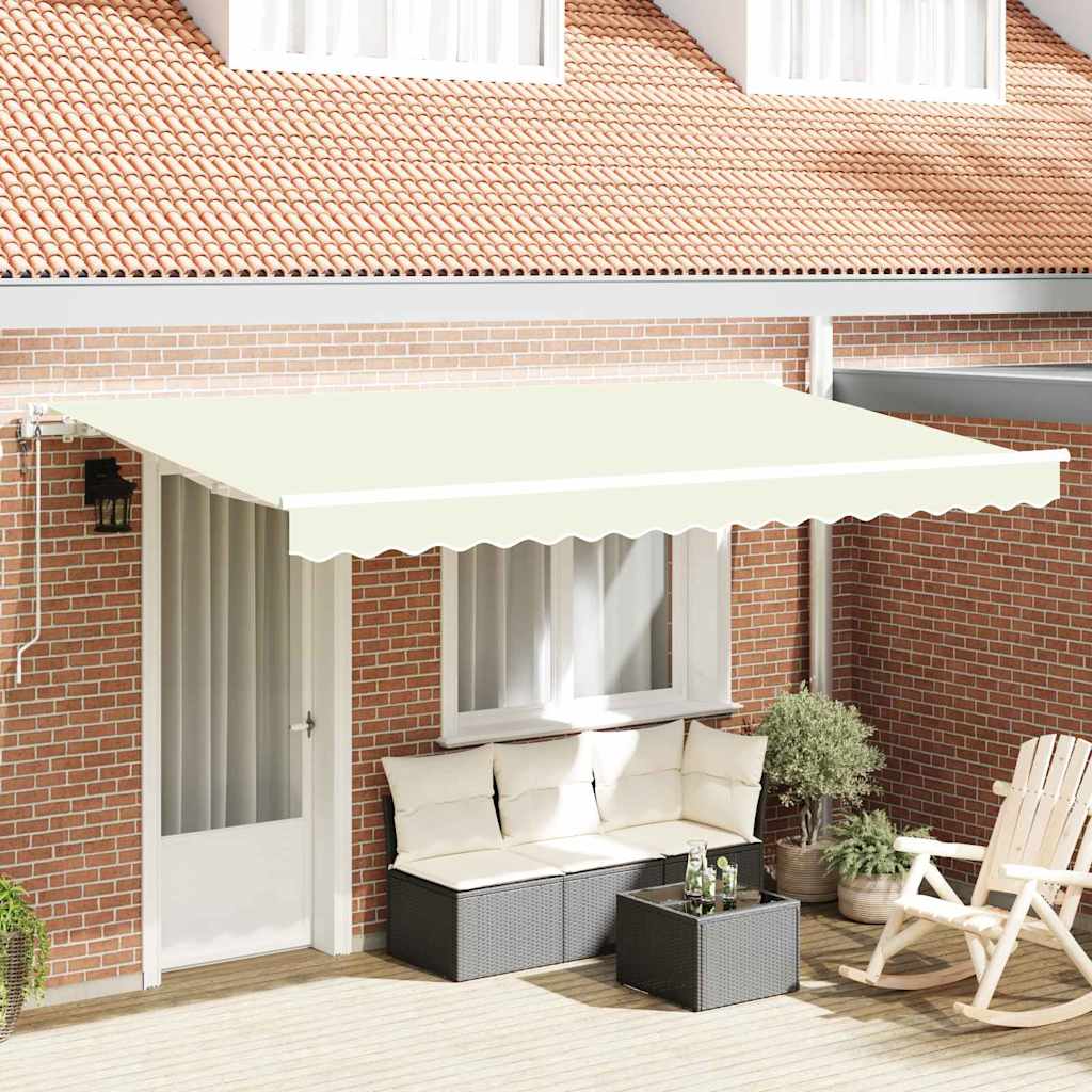 Einziehbare Markise Creme 400 x 200 cm Stoff