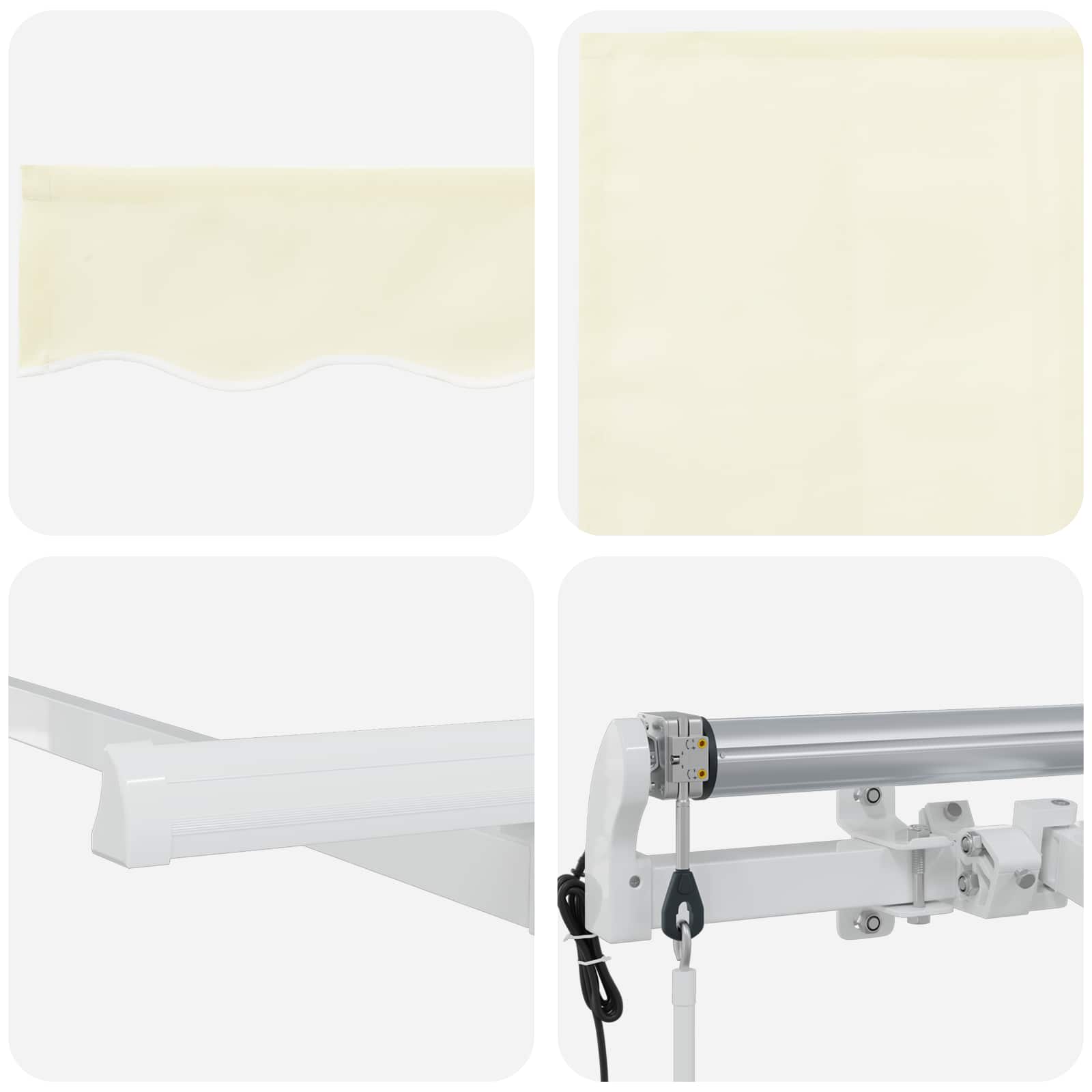 Einziehbare Markise Creme 400 x 200 cm Polyester und Aluminium