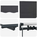 Einziehbare Markise Anthrazit 400 x 200 cm Stoff