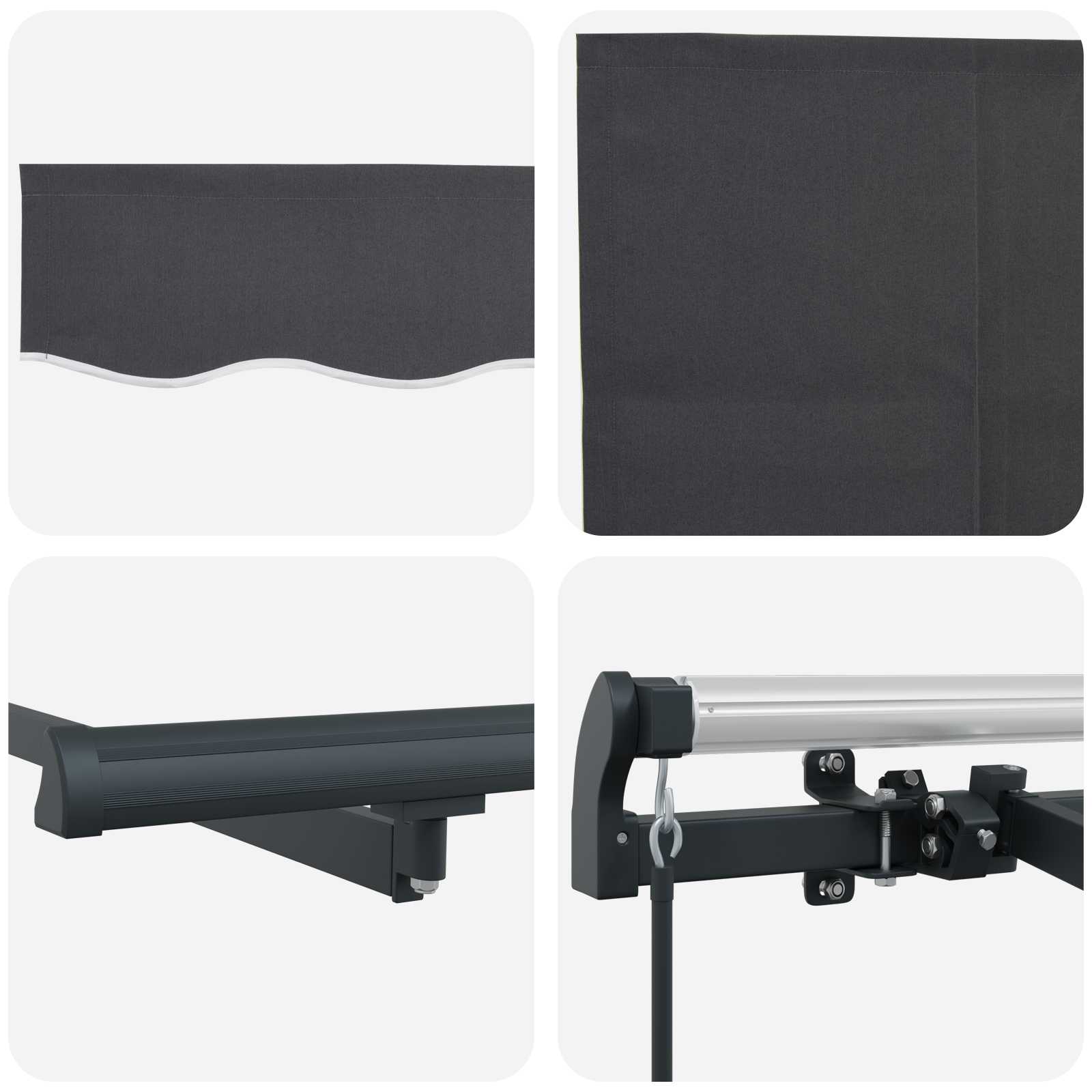 Einziehbare Markise Anthrazit 400 x 200 cm Stoff